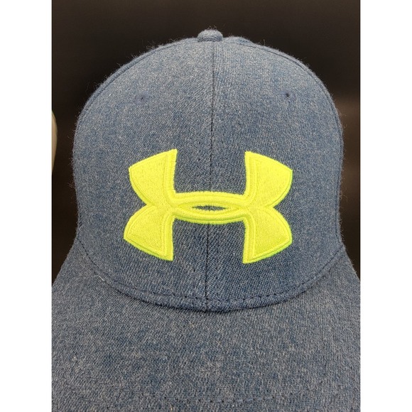 Under Armour W/Lime Green Symbol Size LG/XL Blue Baseball Cap - Picture 6 of 9